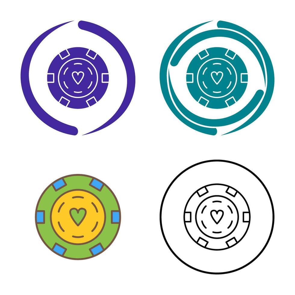 Unique Poker Chips Vector Icon