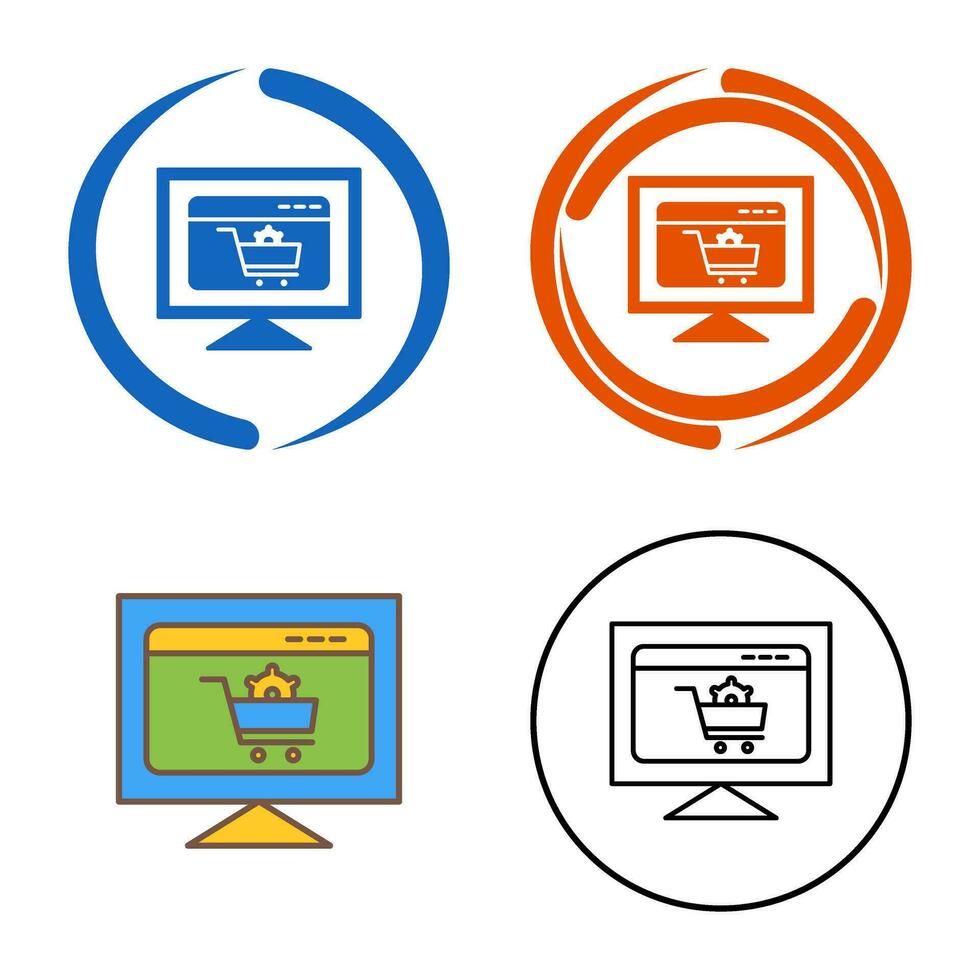 icono de vector de configuración de comercio electrónico