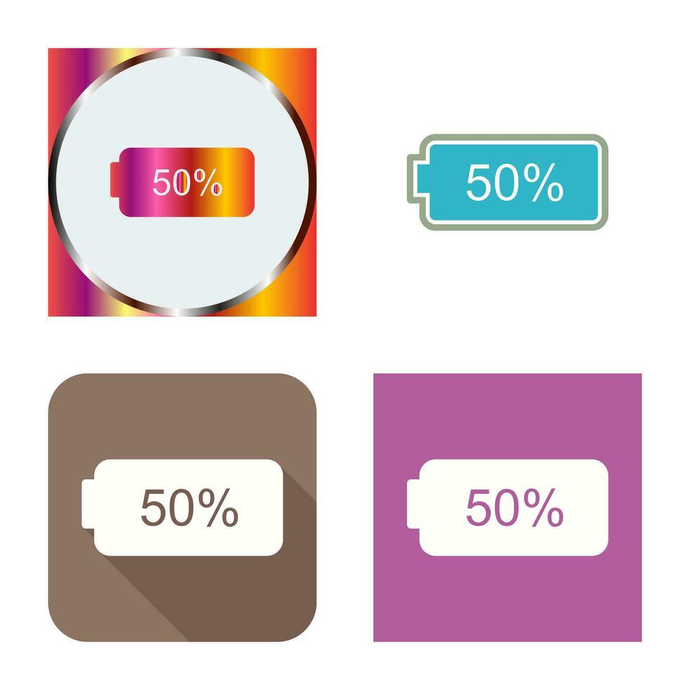 Unique Half Battery Vector Icon