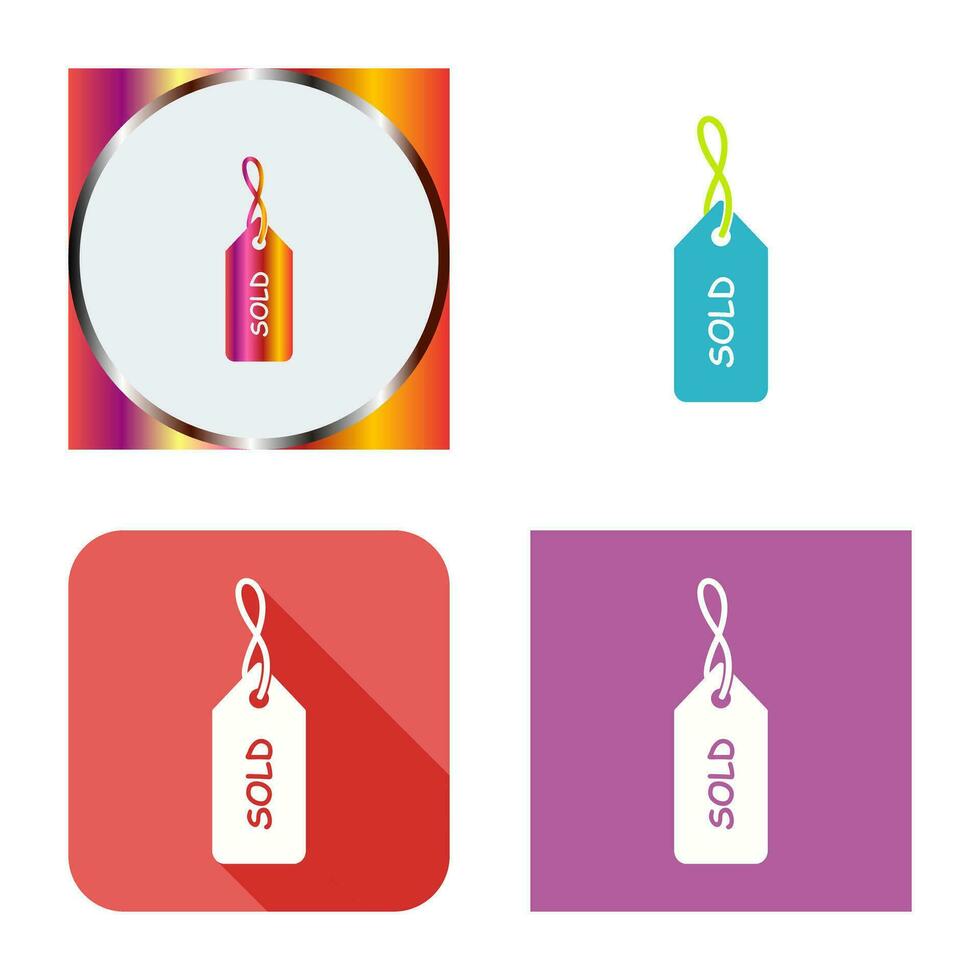 Unique Sold Tag Vector Icon