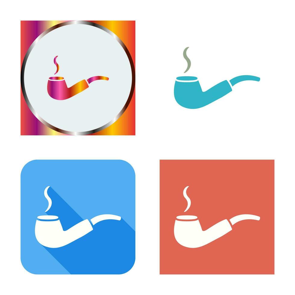 Unique Lit Smoking Pipe Vector Icon