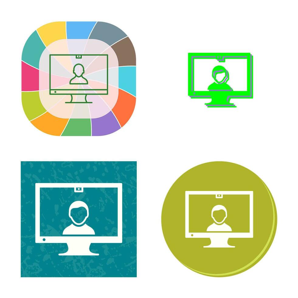 Unique Video Communication Vector Icon