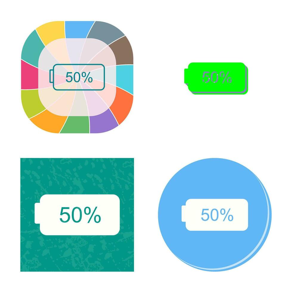 Unique Half Battery Vector Icon