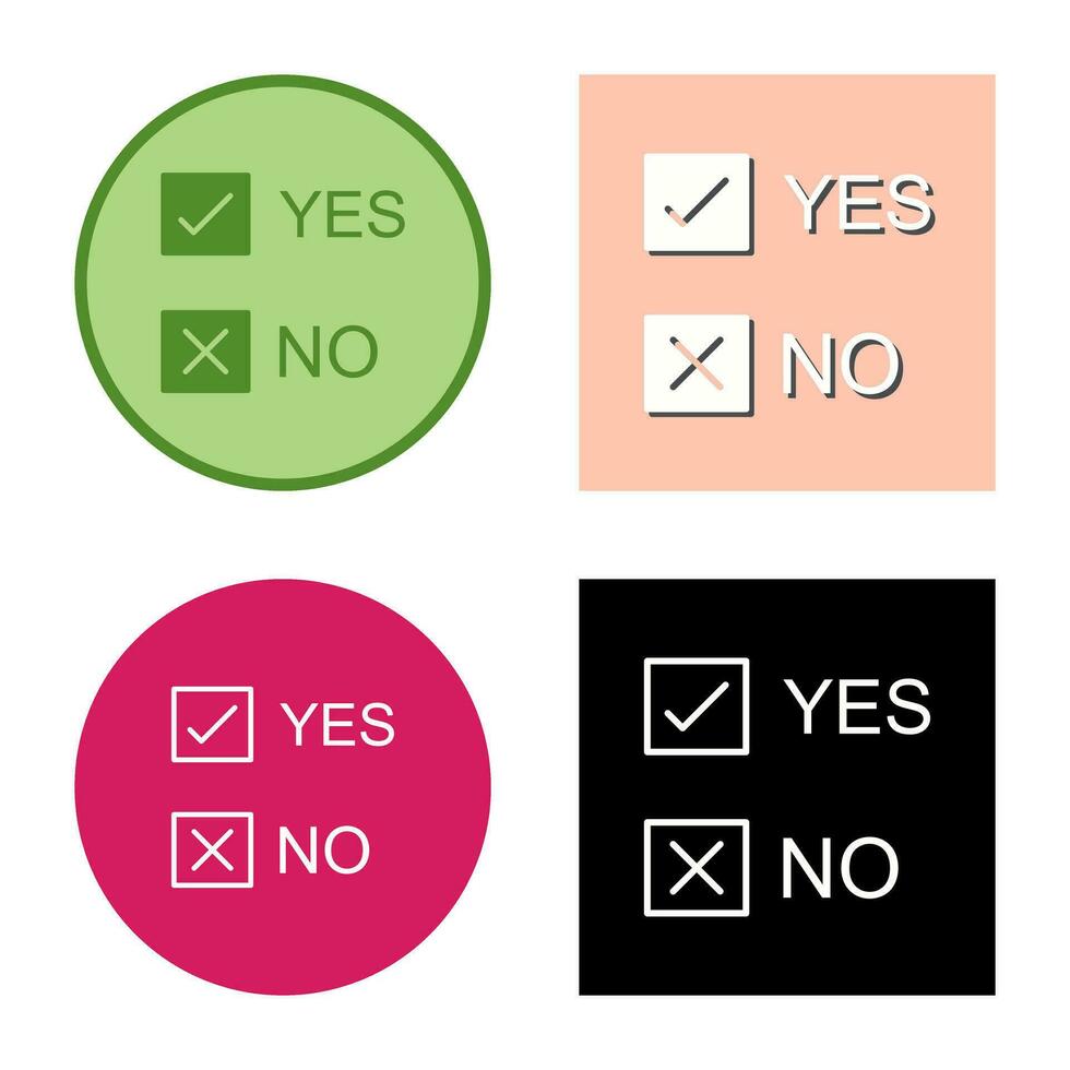 Yes No Option Vector Icon