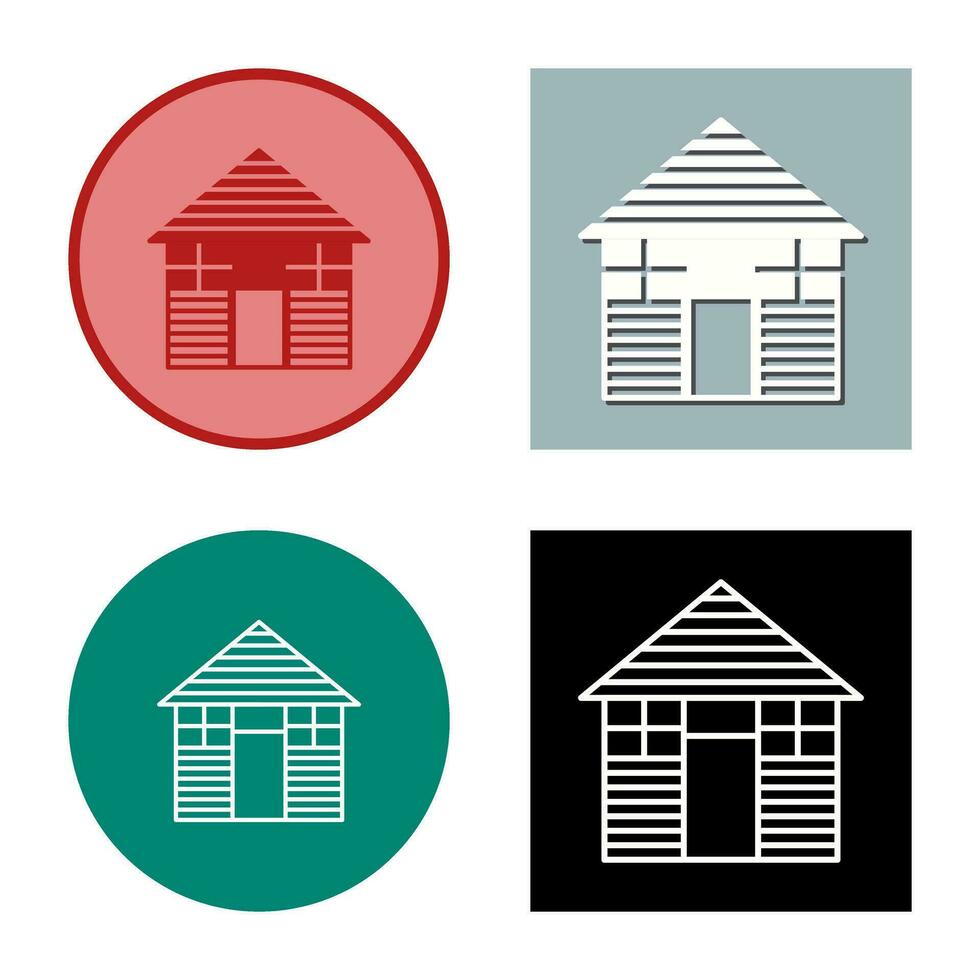 Wood Cabin Vector Icon