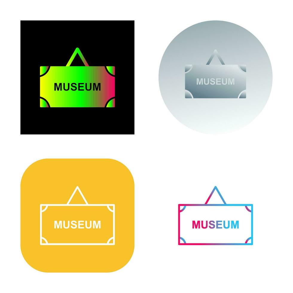 icono de vector de etiqueta de museo