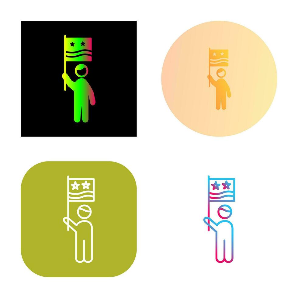 Raising Flag Vector Icon