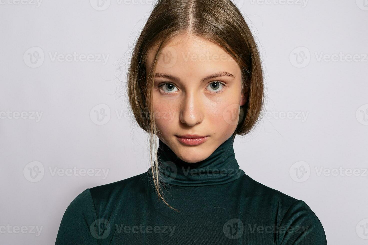 Photo of positive young nice woman in yellow knee-high