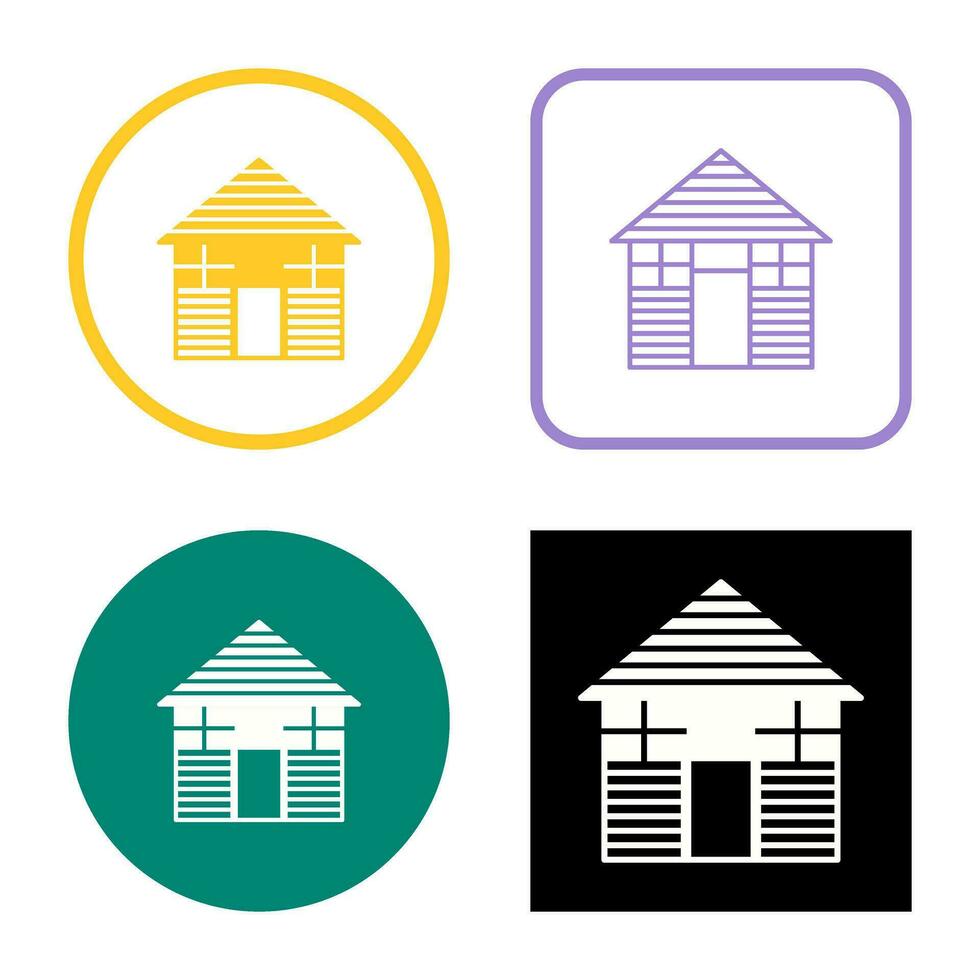 Wood Cabin Vector Icon