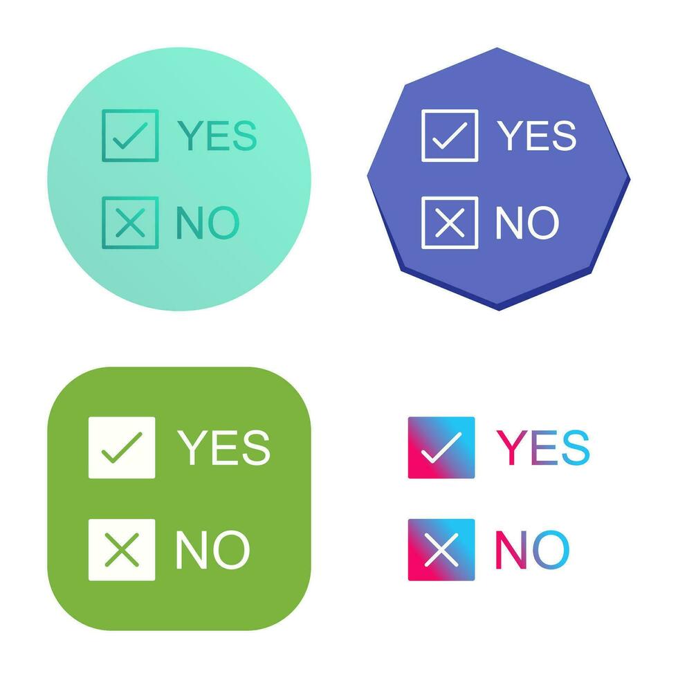 Yes No Option Vector Icon