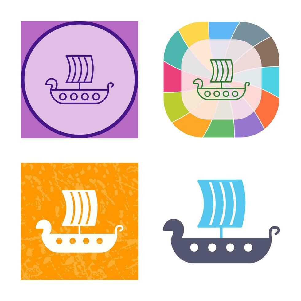 Viking Ship Vector Icon