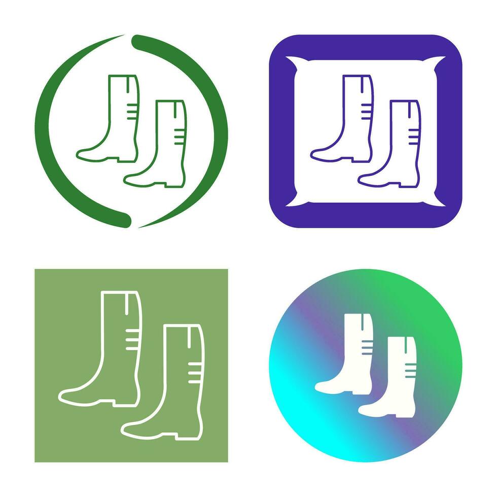 icono de vector de botas de jardinería