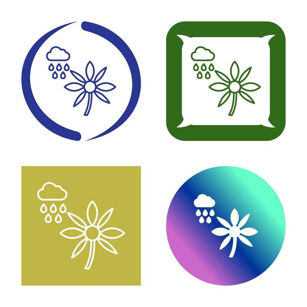 Flower with rain Vector Icon