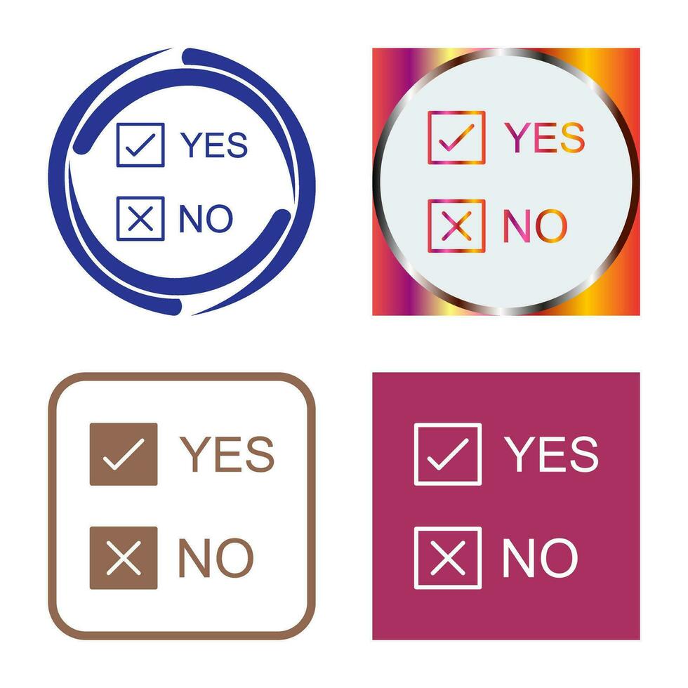 Yes No Option Vector Icon