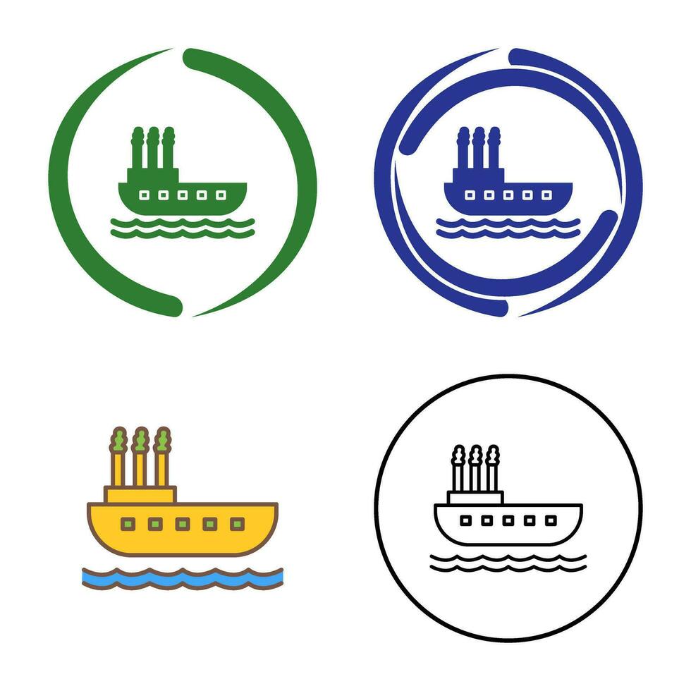 icono de vector de barco de vapor