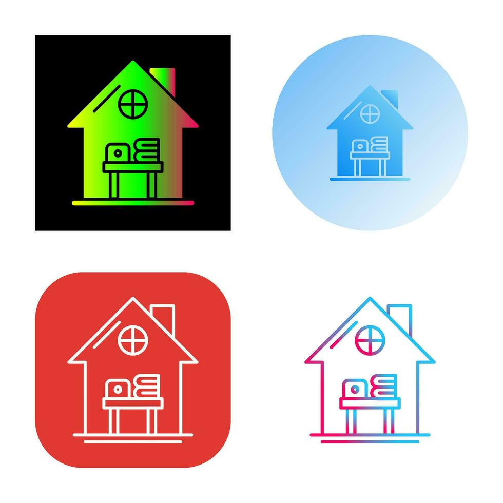 Home Work Place Vector Icon