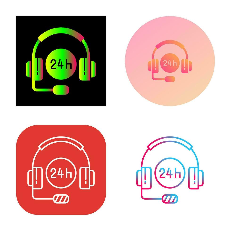 24 Hours Support Vector Icon