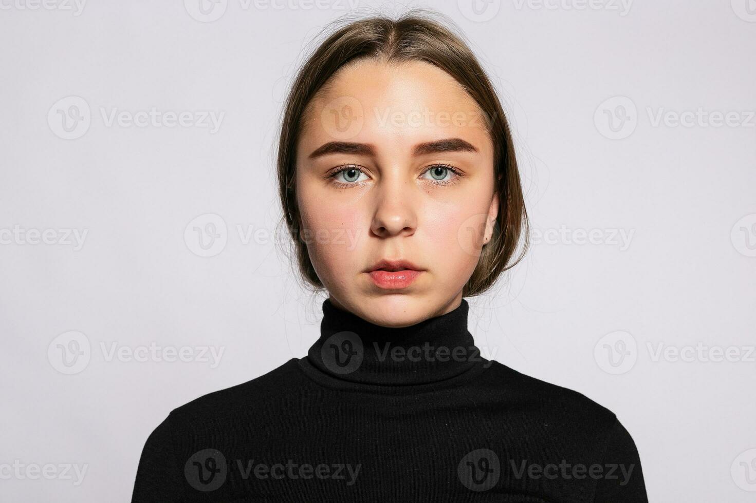 Photo of positive young nice woman in yellow knee-high