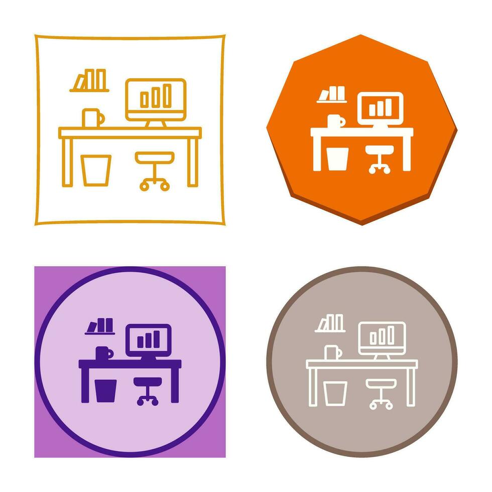 Office Desk Vector Icon