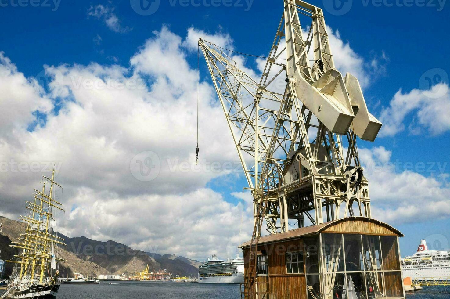 Crane over the lake photo