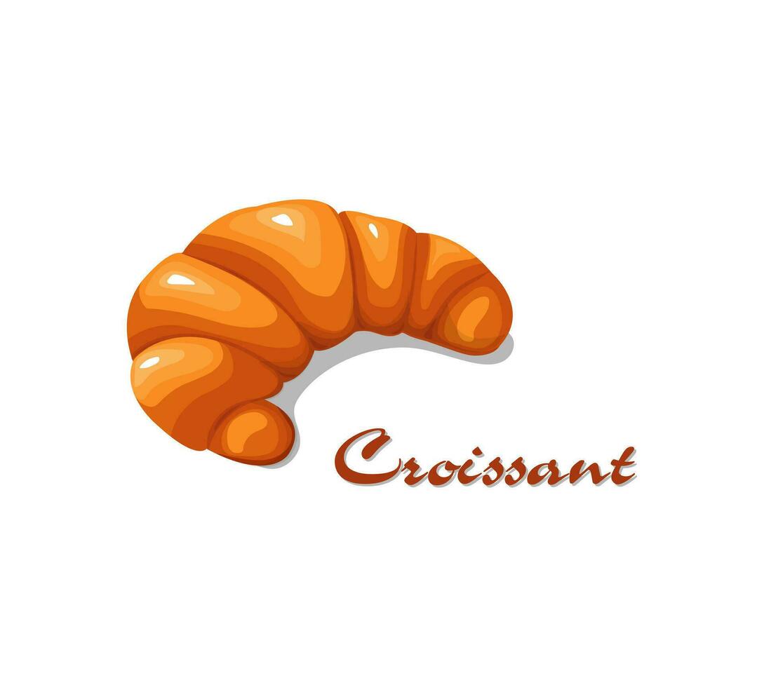 Croissant. Fresh baking, for design menu cafe, bakery, label,  logo  and packaging. Vector croissant icon.  Fresh Baked Croissants Abstract Sign. French Bun.