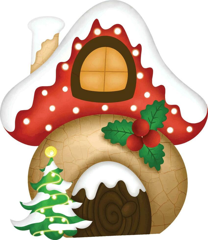 gingerbread house. Christmas cookies and candy. Cute illustration. vector