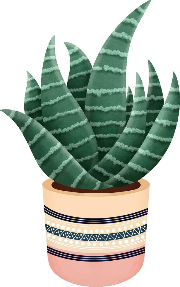 comic potted plant vector illustration