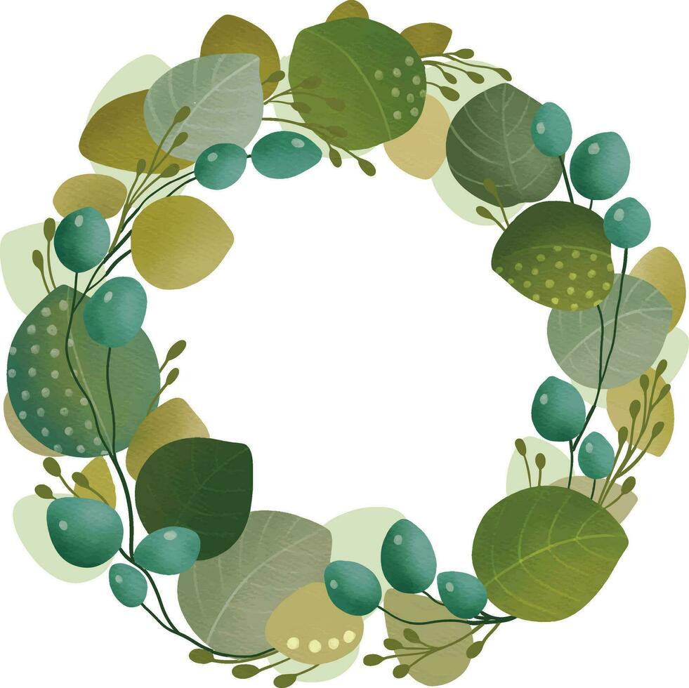 wreath of flowers painted in watercolor vector