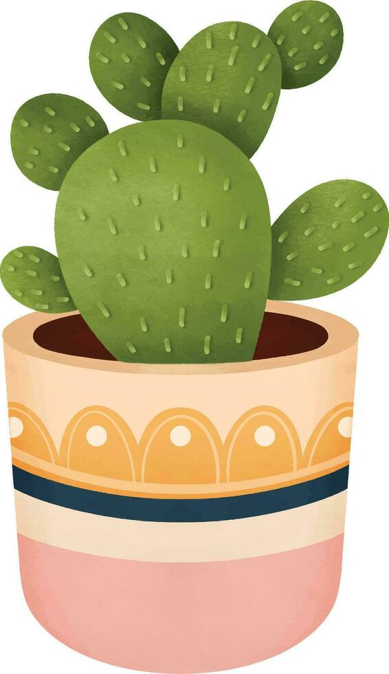 comic potted plant vector illustration