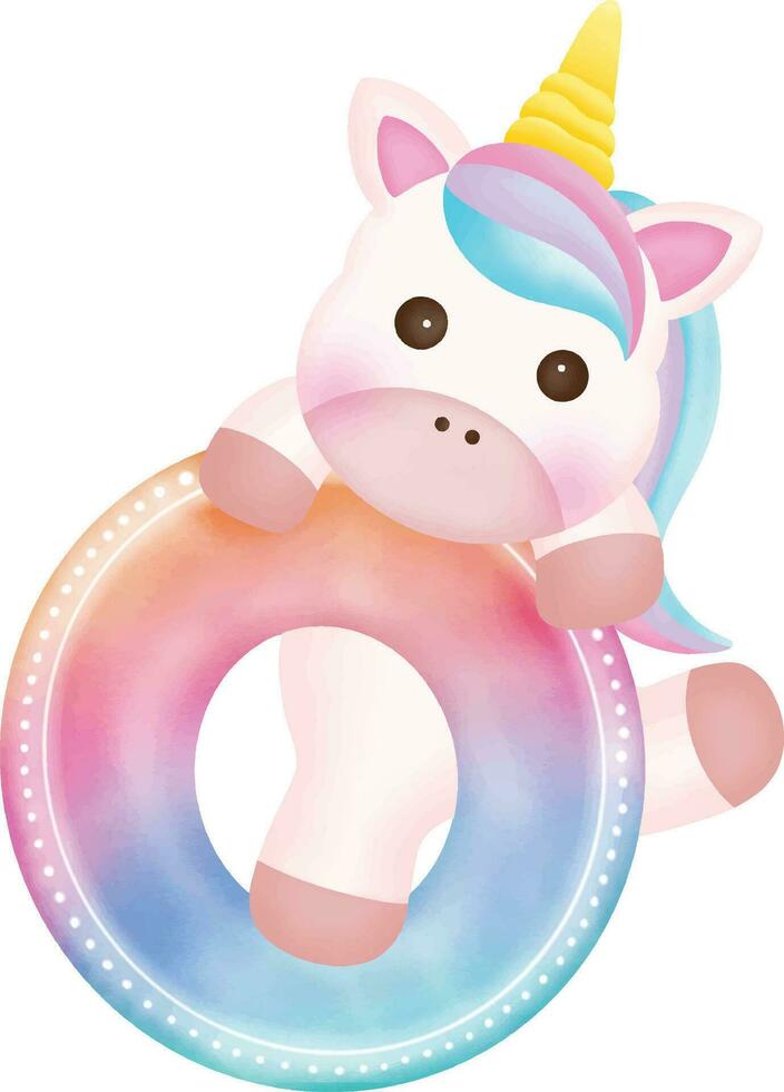 Cute unicorn. The letter O with a cute unicorn. vector