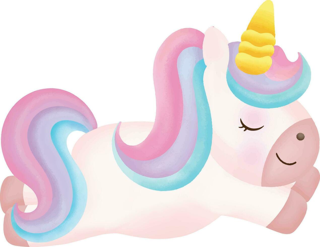 ilustración de un linda unicornio. kawaii unicornio personaje recopilación. vector