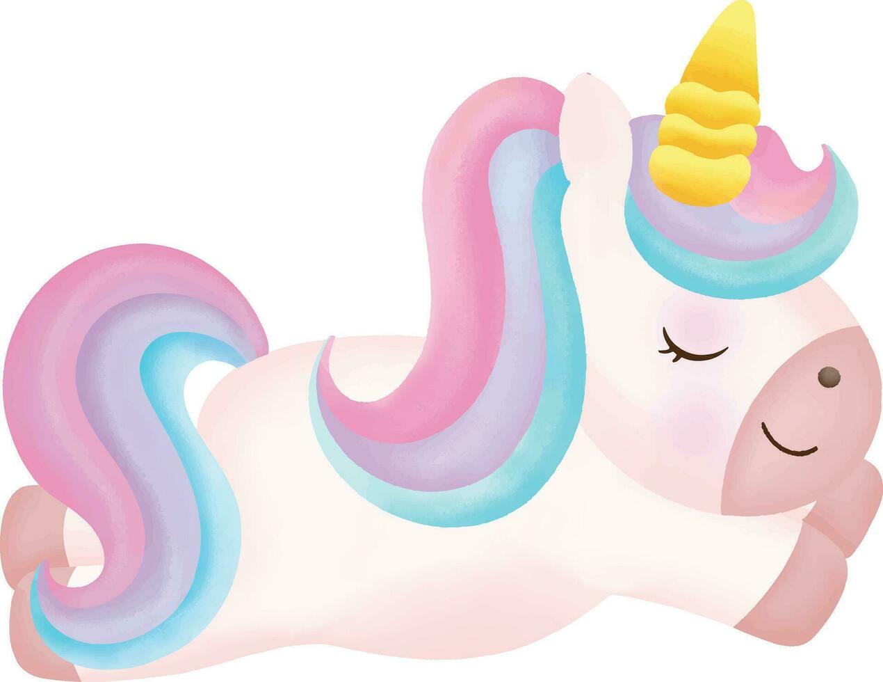 Illustration of a cute unicorn. kawaii unicorn character collection. vector