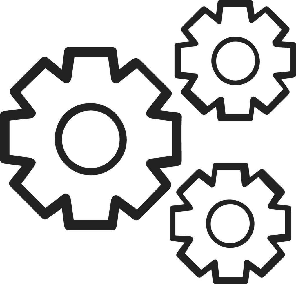 Gear setting symbol icon vector image. Illustration of the industrial wheel mechine mechanism design image