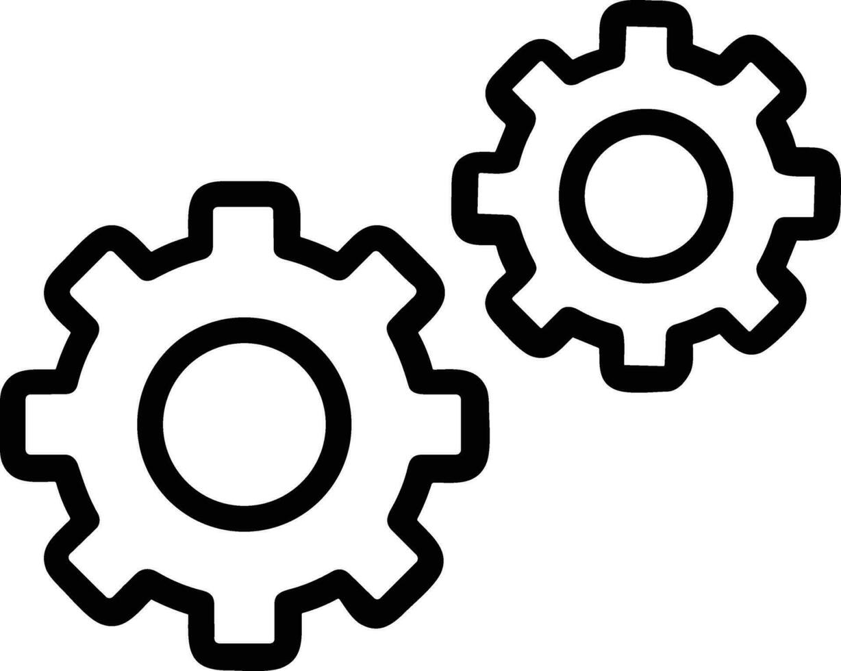 Gear setting symbol icon vector image. Illustration of the industrial wheel mechine mechanism design image