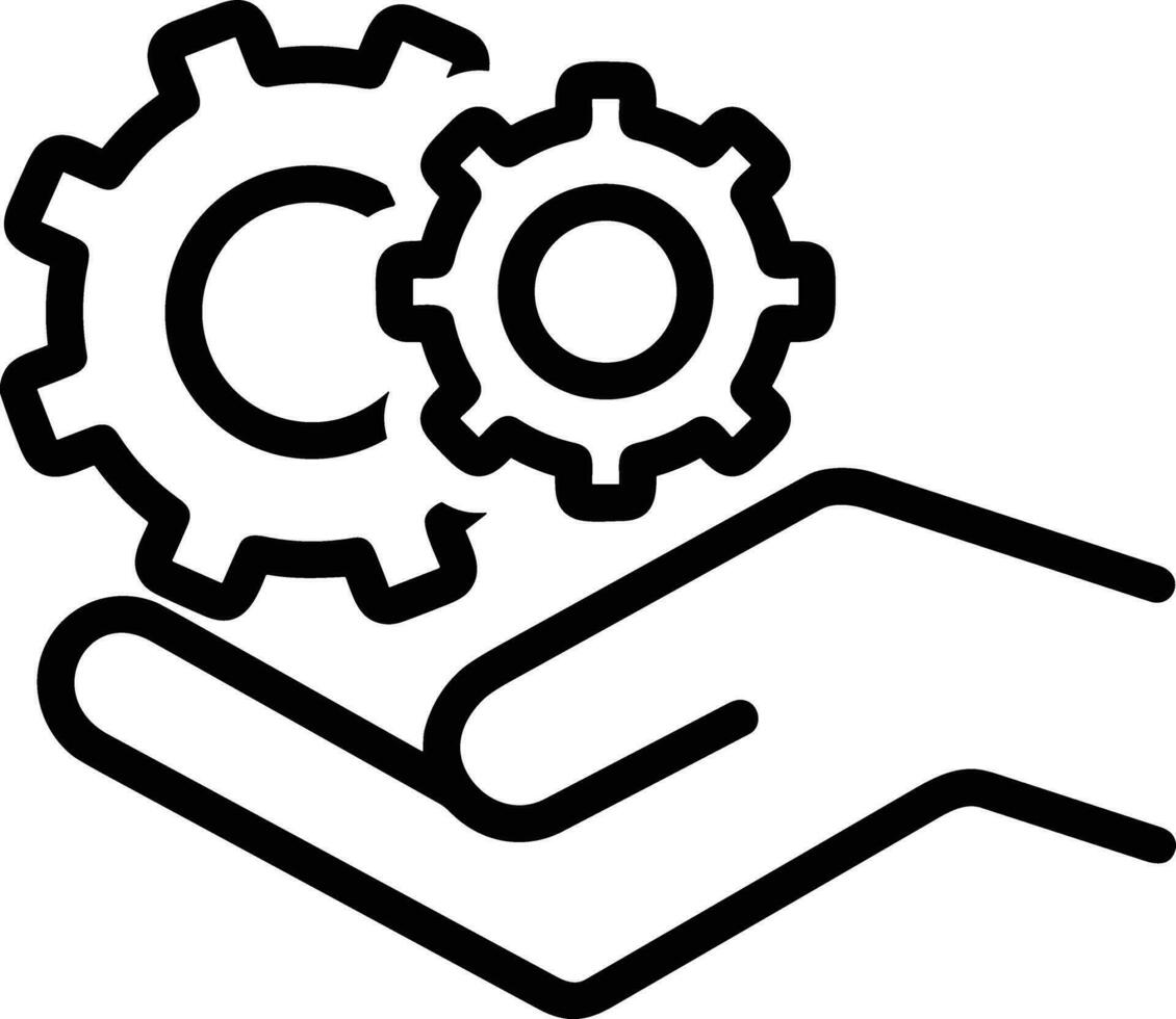 Gear setting symbol icon vector image. Illustration of the industrial wheel mechine mechanism design image