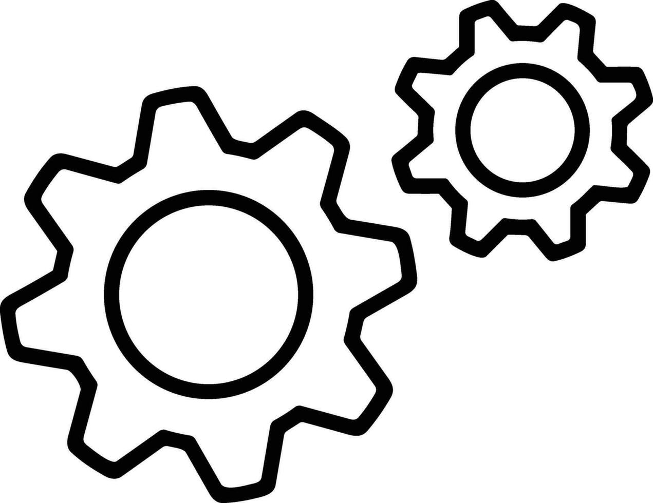 Gear setting symbol icon vector image. Illustration of the industrial wheel mechine mechanism design image