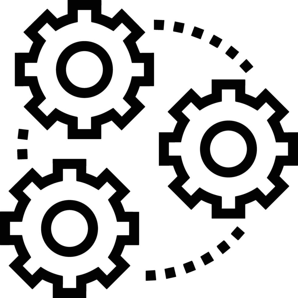 Gear setting symbol icon vector image. Illustration of the industrial wheel mechine mechanism design image