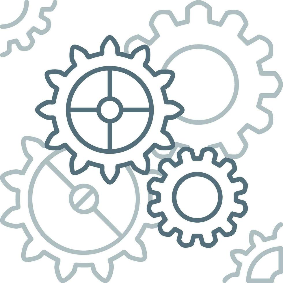 Gear setting symbol icon vector image. Illustration of the industrial wheel mechine mechanism design image