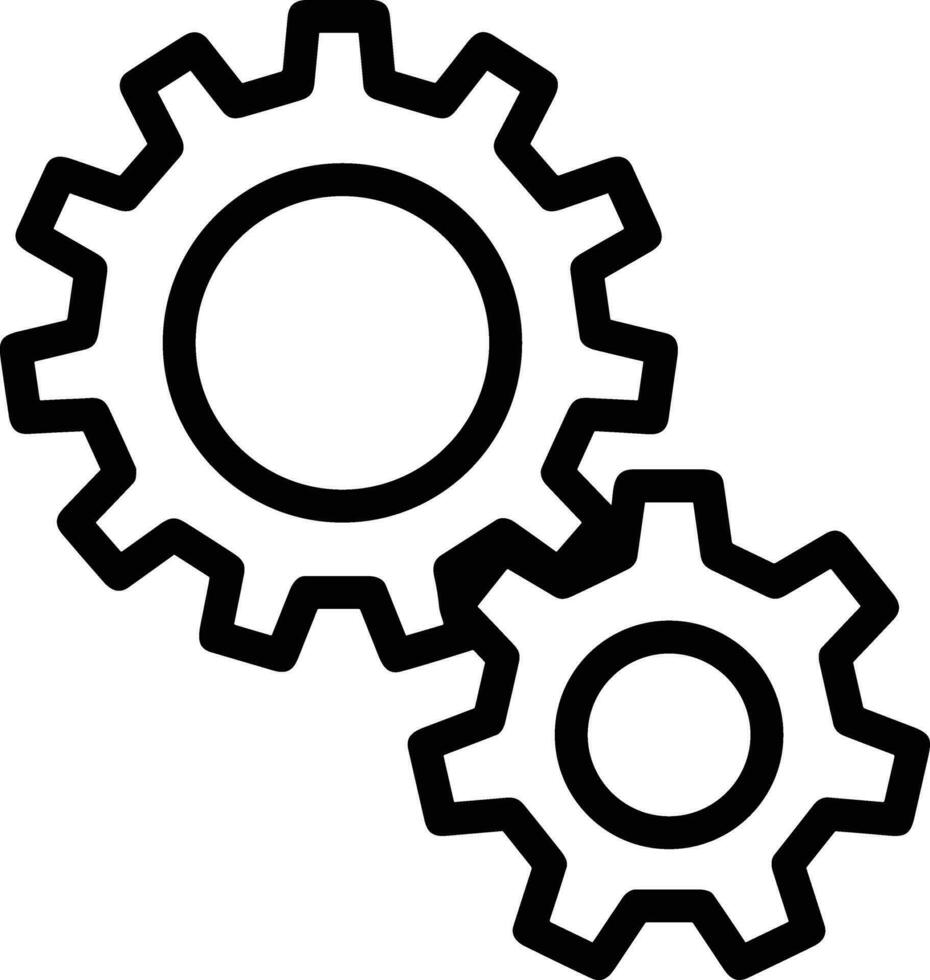 Gear setting symbol icon vector image. Illustration of the industrial wheel mechine mechanism design image