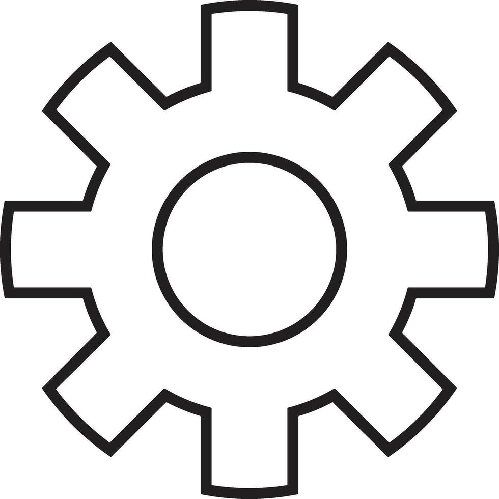 Gear setting symbol icon vector image. Illustration of the industrial wheel mechine mechanism design image