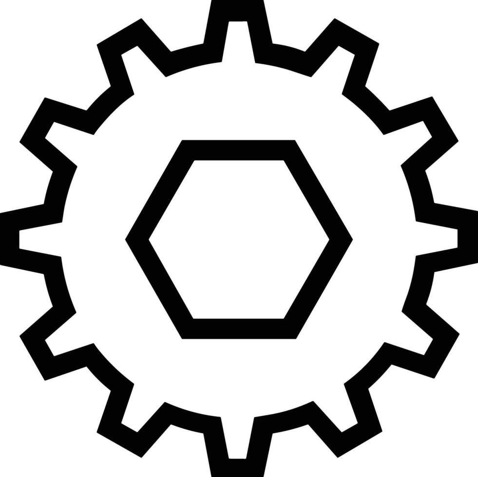 Gear setting symbol icon vector image. Illustration of the industrial wheel mechine mechanism design image