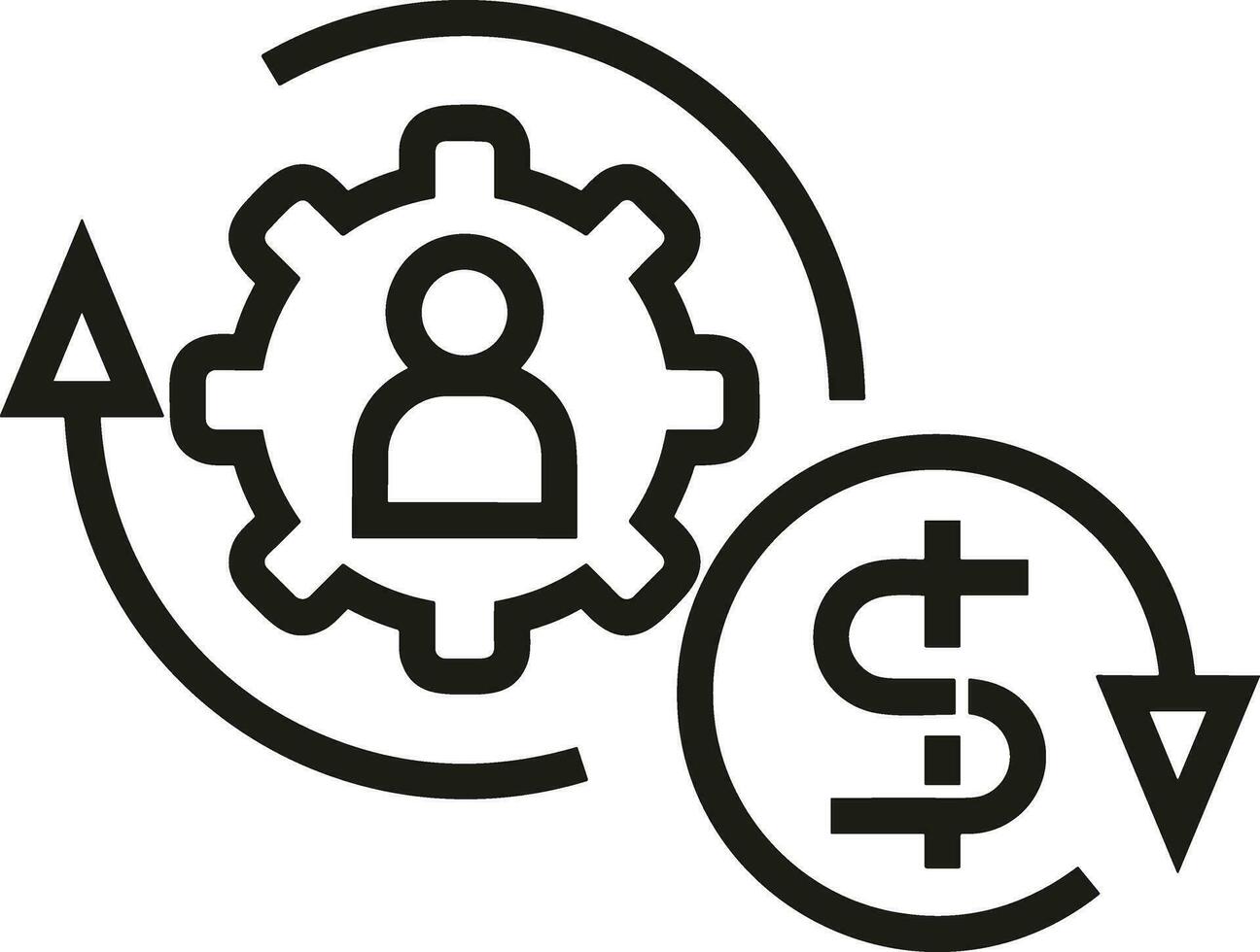 Gear setting symbol icon vector image. Illustration of the industrial wheel mechine mechanism design image