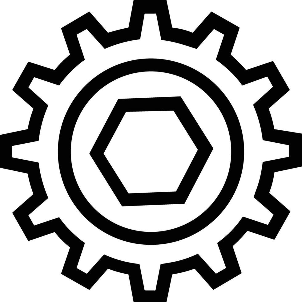 Gear setting symbol icon vector image. Illustration of the industrial wheel mechine mechanism design image