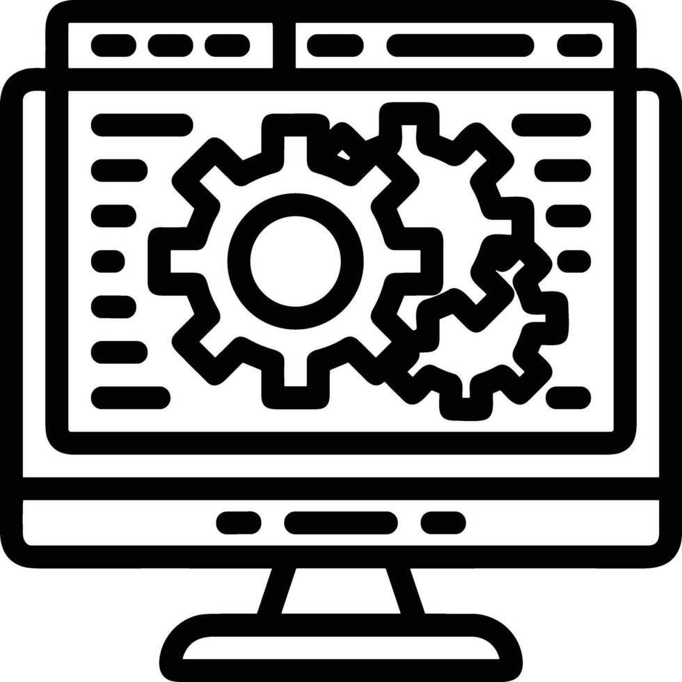 Gear setting symbol icon vector image. Illustration of the industrial wheel mechine mechanism design image