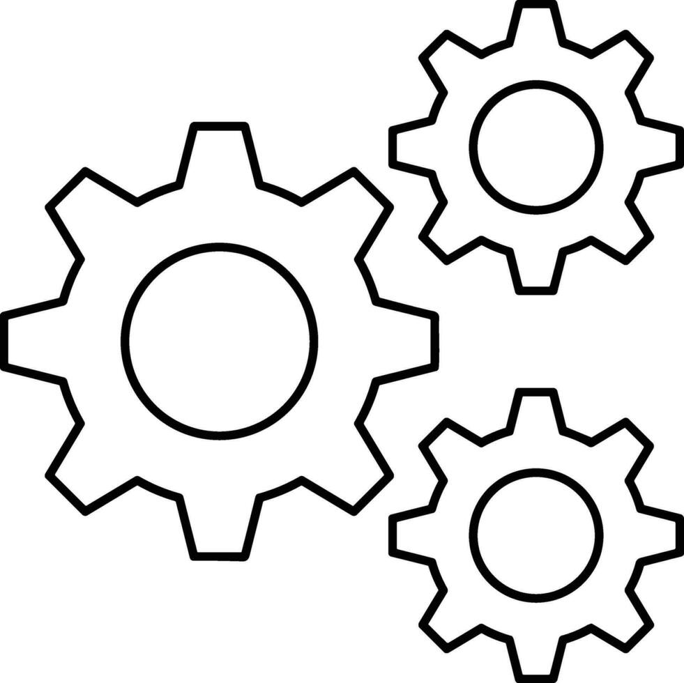 Gear setting symbol icon vector image. Illustration of the industrial wheel mechine mechanism design image