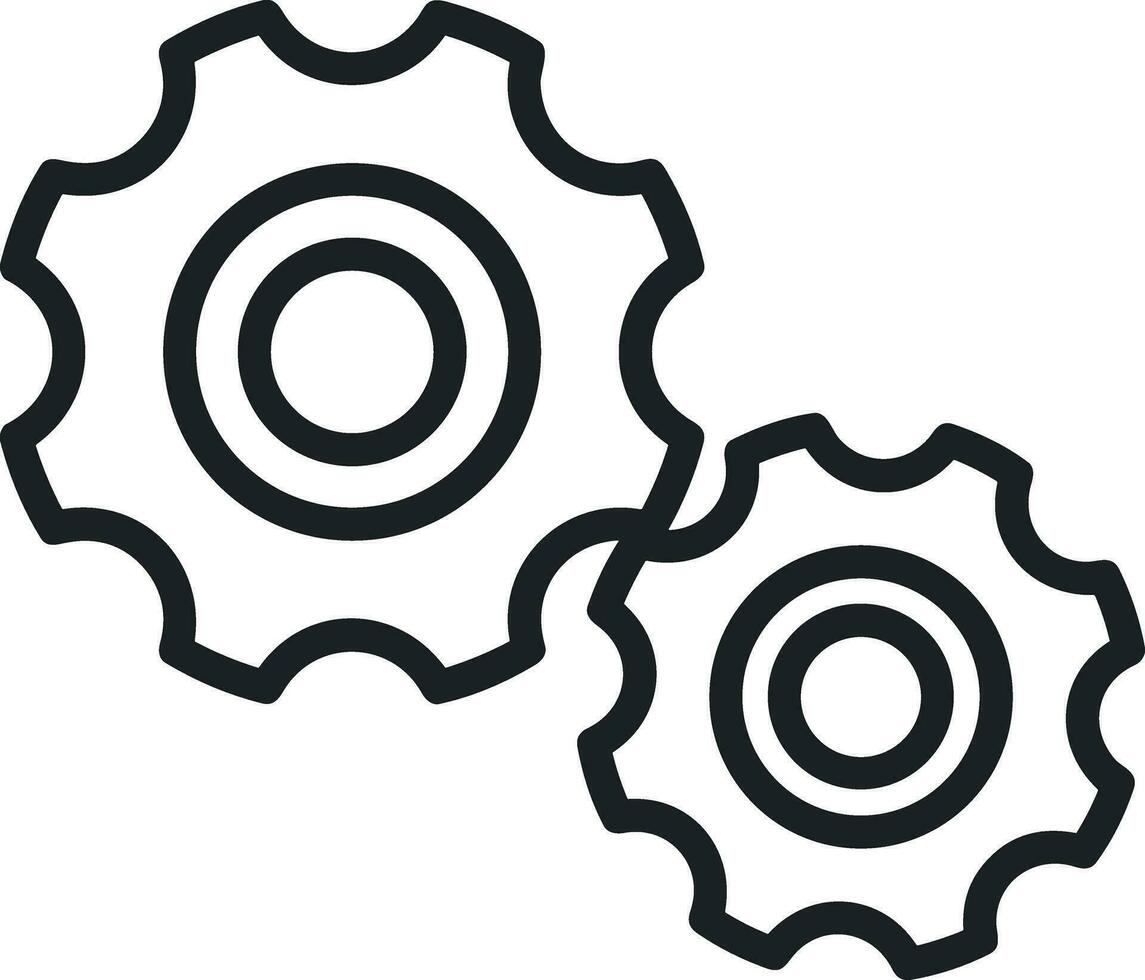 Gear setting symbol icon vector image. Illustration of the industrial wheel mechine mechanism design image