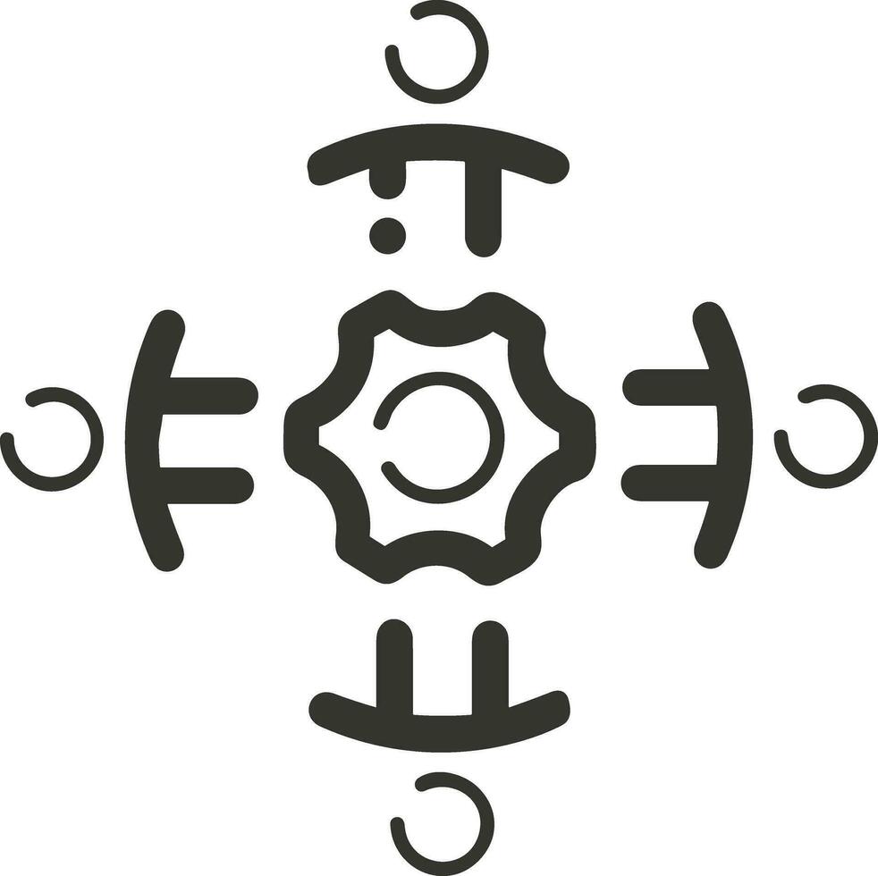 Gear setting symbol icon vector image. Illustration of the industrial wheel mechine mechanism design image