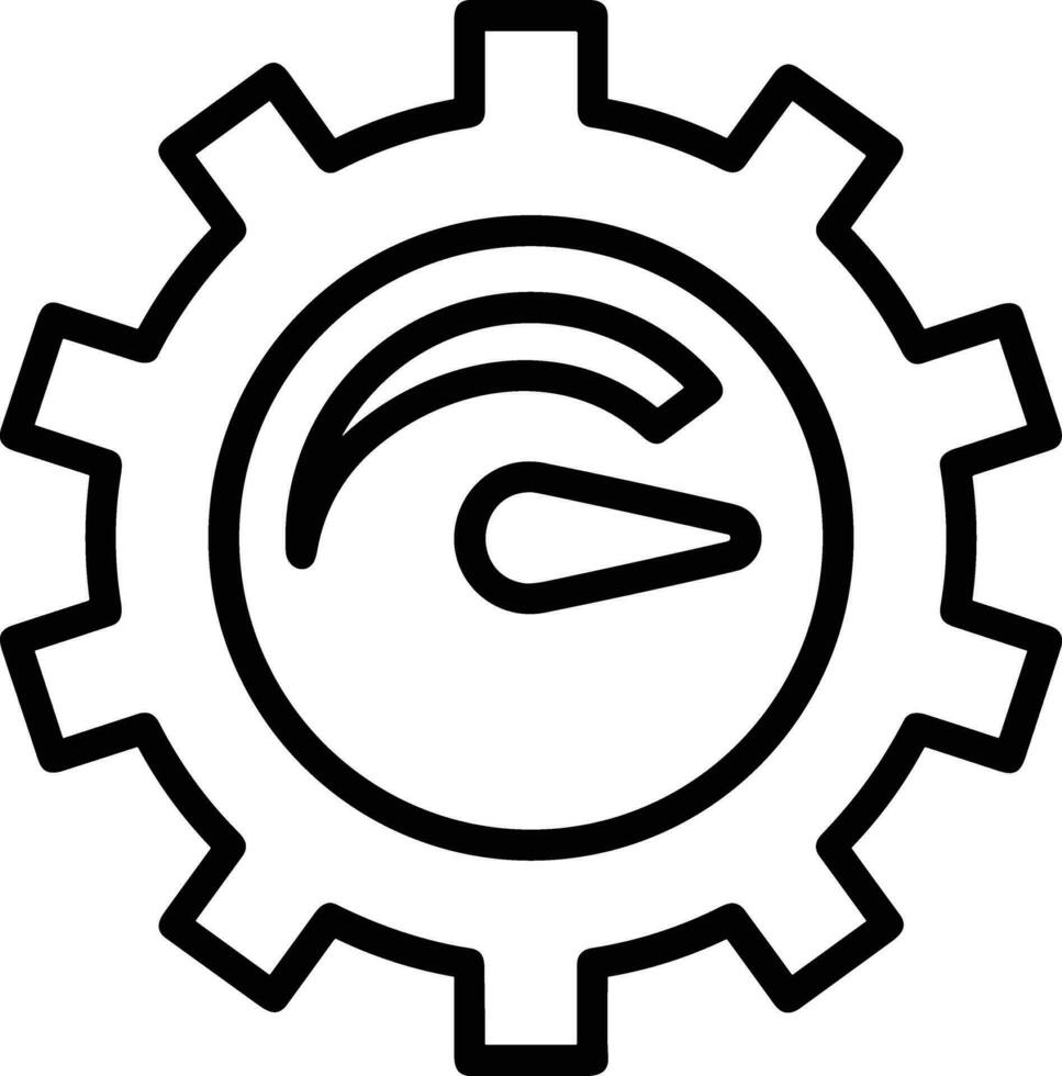 Gear setting symbol icon vector image. Illustration of the industrial wheel mechine mechanism design image