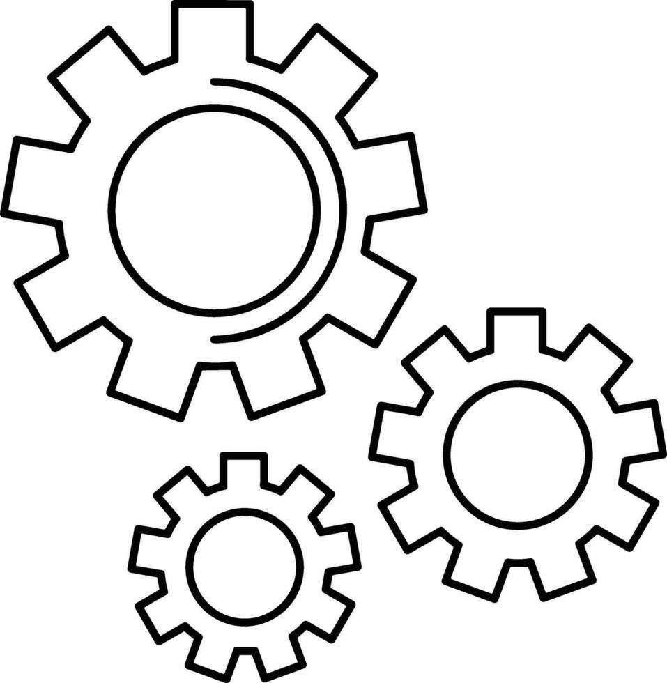 Gear setting symbol icon vector image. Illustration of the industrial wheel mechine mechanism design image