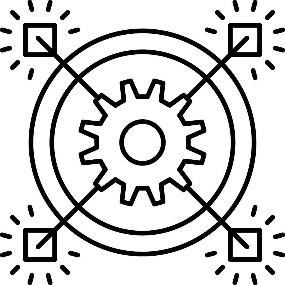 Gear setting symbol icon vector image. Illustration of the industrial wheel mechine mechanism design image